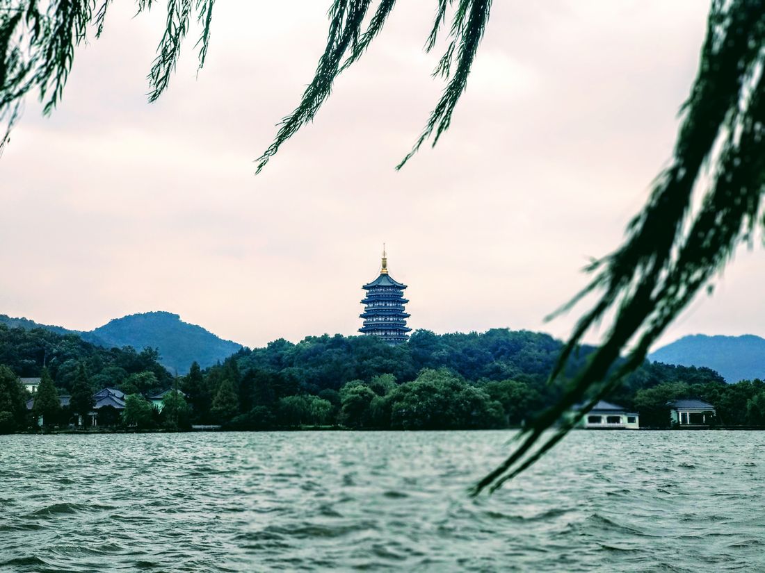 Leifeng Pagoda overlooking West Lake, Hangzhou