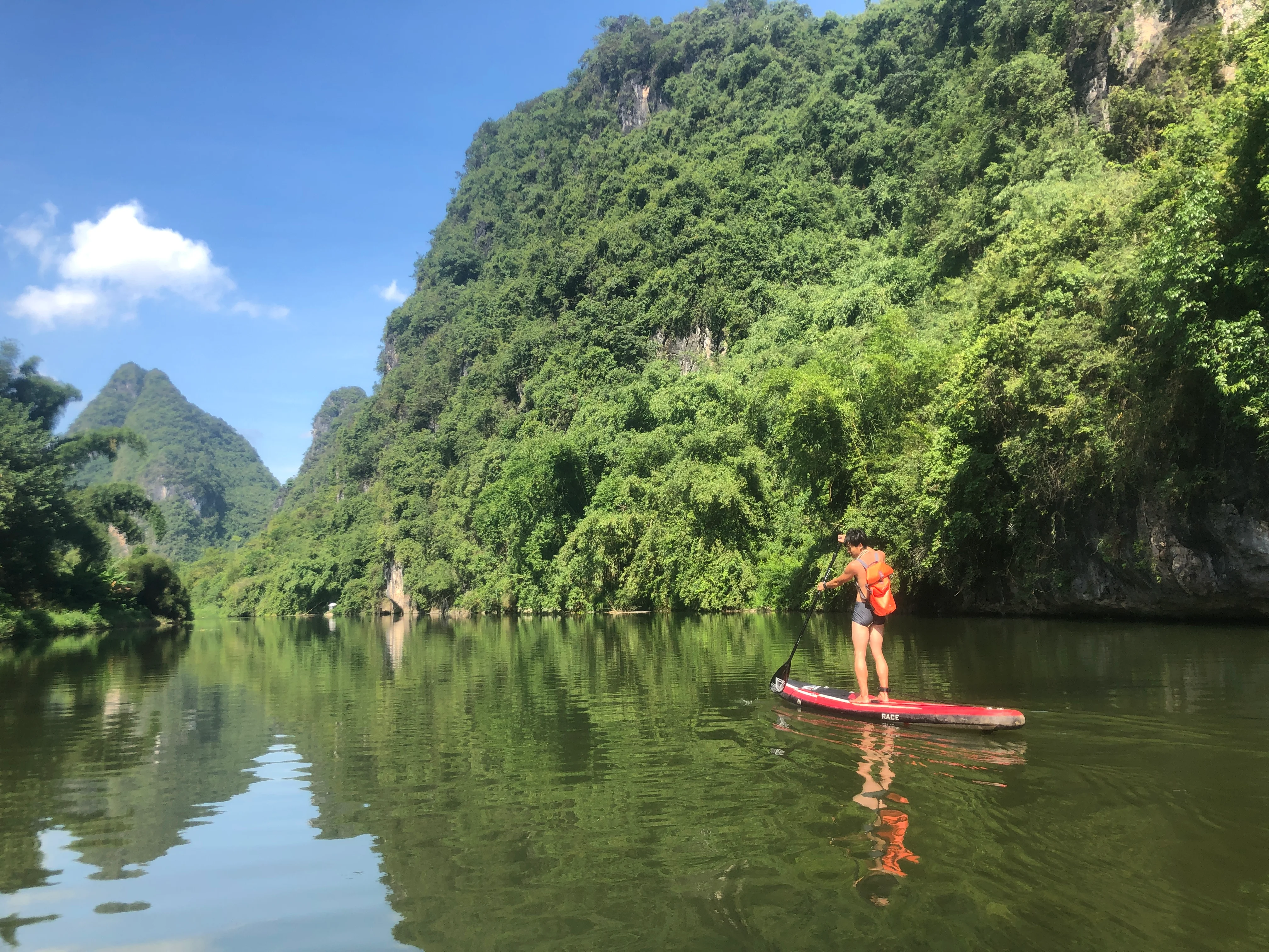 Hidden limestone canyon in the Yangshuo karst